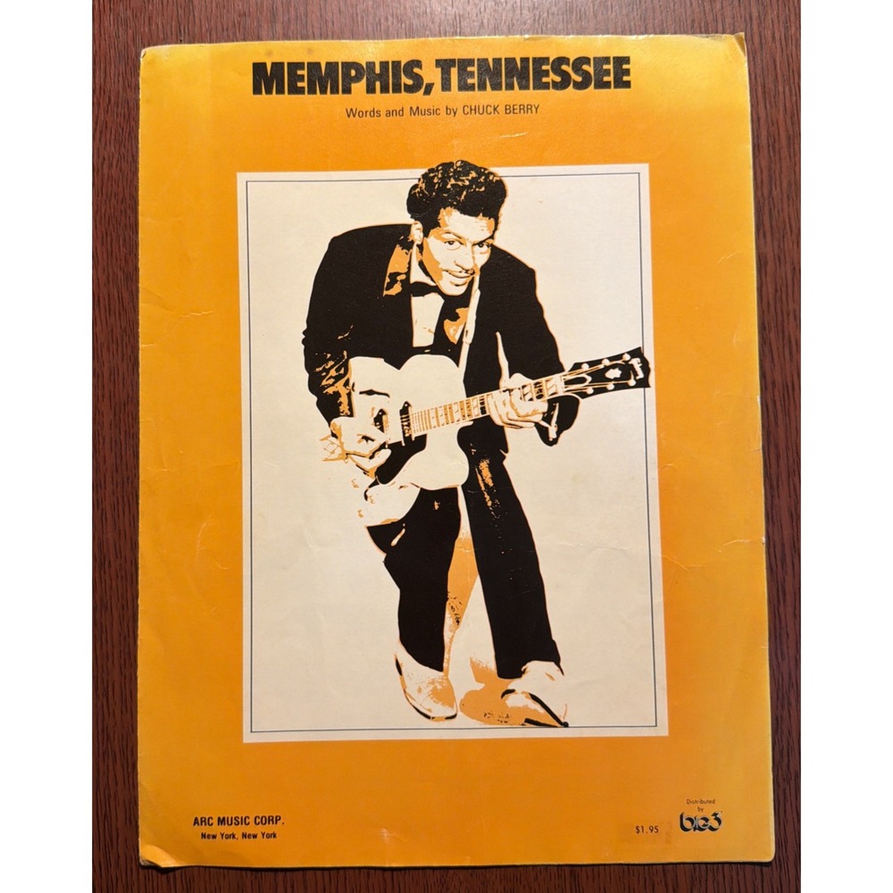 Vintage Chuck Berry "MEMPHIS TENNESSEE" 1959 Sheet Music - Hard to Find